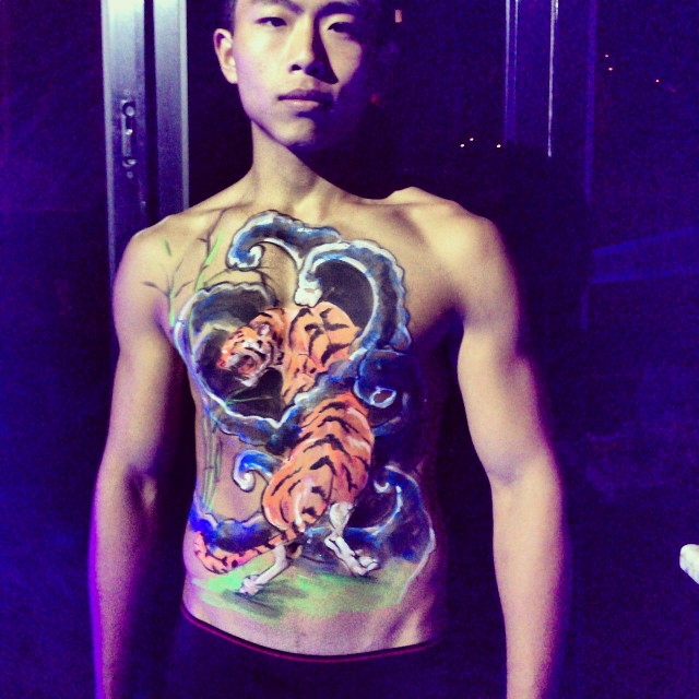 Chinese Tiger body painting