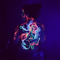 UV body painting from Paint in the Dark class