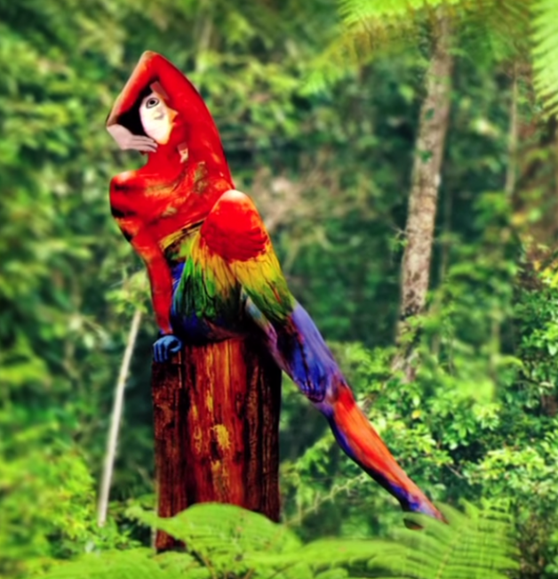 Parrot Body painting