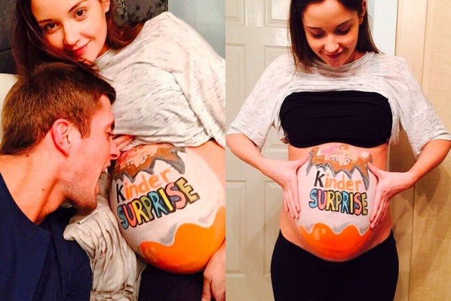 Really? Jacqueline Jossa's 'unusual' baby bump painting