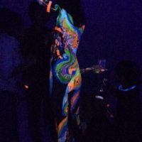 details of back side of UV body painting