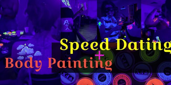 Poster for Speed Dating + Body Painting event